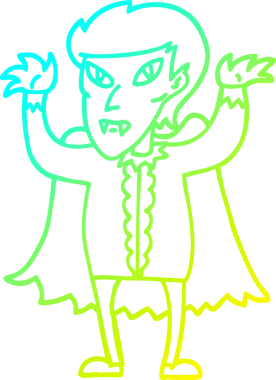 Bir insan tarafından çizilmiş bir karikatür vampir çizimi.