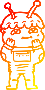 Şaşırmış bir uzay adamının insan tarafından çizilmiş sıcak çizgi çizgisi.