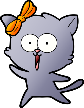 Bir insan tarafından çizilmiş çizgi film kedisi.