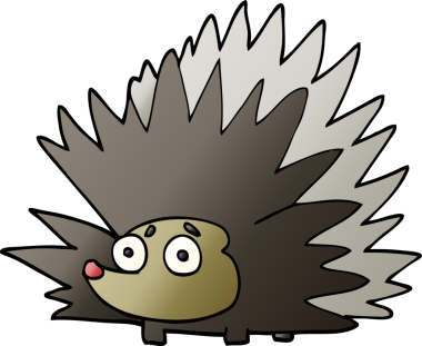 Bir insan tarafından çizilmiş çivili kirpi.