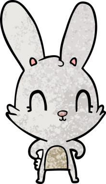 Bir insan tarafından çizilmiş şirin çizgi film tavşanı.