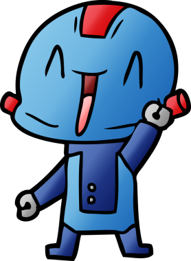 Bir insan tarafından çizilmiş çizgi film robotu