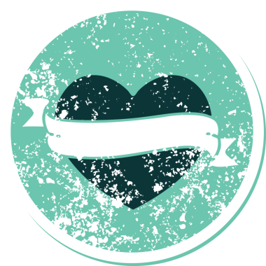 Bir insan tarafından çizilmiş kalp ve bayrağın sembolik depresif dövme şekli