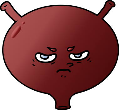 Bir insan tarafından çizilmiş kızgın mesane.