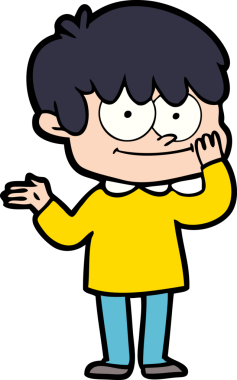 Bir insan tarafından çizilmiş mutlu çizgi film adamı.