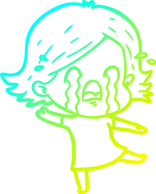 Bir insan tarafından çizilmiş ağlayan bir karikatür çizimi.