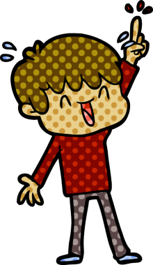 Bir insan tarafından çizilmiş gülen çocuk.