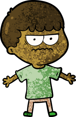 Bir insan tarafından çizilmiş kızgın bir adam.