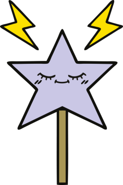 Bir insan tarafından çizilmiş sihirli bir değnek.