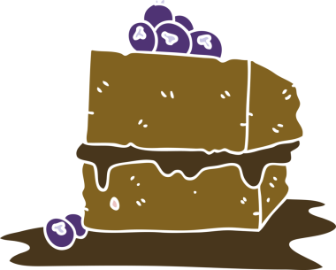 Bir insan tarafından çizilmiş tuhaf bir karikatür çikolatalı pasta.