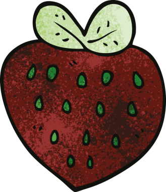 Bir insan tarafından çizilmiş karalama çileği.