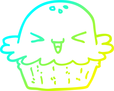 Bir insan tarafından çizilmiş tatlı bir turtanın soğuk gradyan çizimi