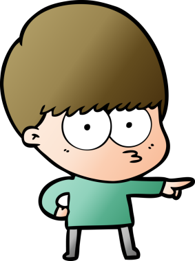 Bir insan tarafından çizilmiş sinirli çizgi film çocuğu.