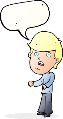 Bir insan tarafından çizilen konuşma baloncuğuyla adamı şok eden çizgi film.