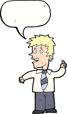 Bir insan tarafından çizilmiş konuşma baloncuğu fikri olan bir çizgi film adamı.