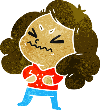 Bir insan tarafından çizilmiş sevimli bir kawai kızının serbest çizimi.