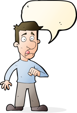 Bir insan tarafından çizilen konuşma baloncuğuyla adamı şok eden çizgi film.