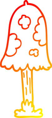 Bir insan tarafından çizilmiş bir mantarın sıcak gradyan çizimi