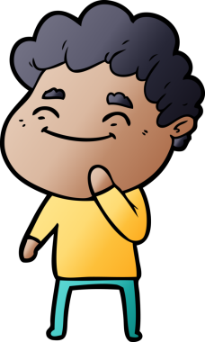 Bir insan tarafından çizilmiş çizgi film dostu bir adam.