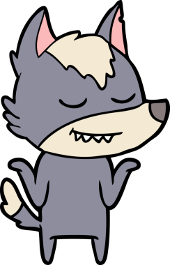 Bir insan tarafından çizilmiş dost canlısı bir kurt.