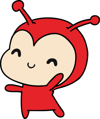 Bir insan tarafından çizilmiş sevimli bir dişi böceğin çizimi.