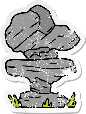 İnsan eliyle çizilmiş gri taş karalamalar çizilmiş.