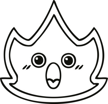 Bir insan tarafından çizilmiş bir ateşin çizgi çizimi