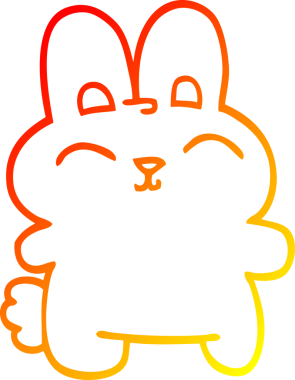 Bir insan tarafından çizilmiş gri bir tavşanın sıcak çizgi çizimi