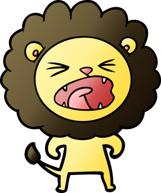 Bir insan tarafından çizilmiş kızgın aslan çizgi filmi.