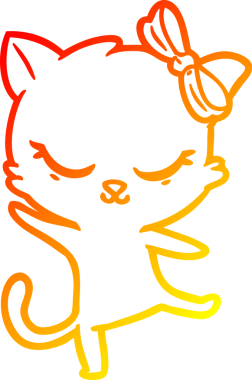 Bir insan tarafından çizilmiş sevimli bir çizgi film kedisinin sıcak çizgi çizimi