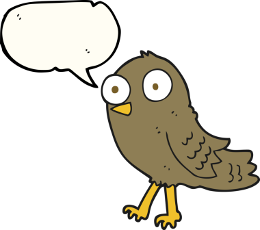 Bir insan tarafından çizilmiş serbest konuşma balonu karikatür kuşu