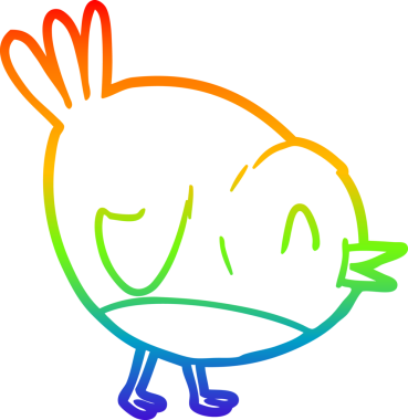 gökkuşağı gradyan çizgi çizimi bir insan tarafından çizilmiş robin kuşu