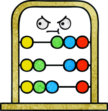 Bir insan tarafından çizilmiş abaküsün retro grunge desen karikatürü.