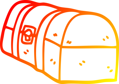 Bir insan tarafından çizilmiş bir hazine sandığının sıcak çizgi çizimi.