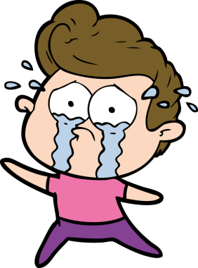 Bir insan tarafından çizilmiş ağlayan bir adam.