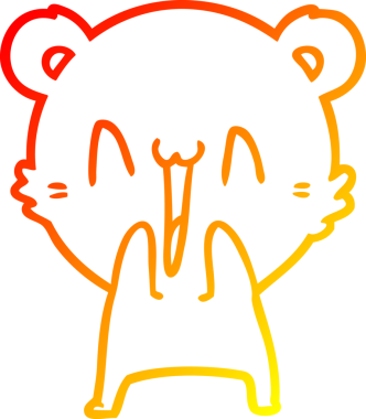 Bir insan tarafından çizilen mutlu ayı karikatürünü çiziyorum.