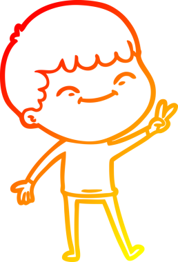 Bir insan tarafından çizilen mutlu bir çocuğun sıcak çizgi çizimi.