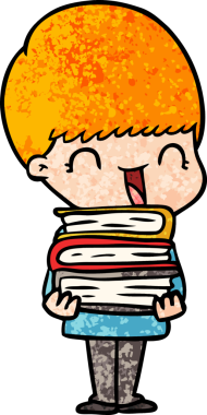 Bir insan tarafından çizilmiş mutlu çizgi film çocuğu.