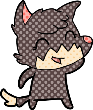 Bir insan tarafından çizilmiş mutlu çizgi film tilkisi.