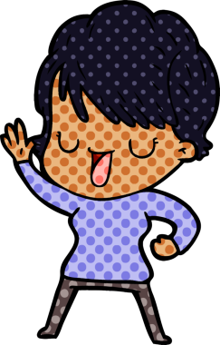 Bir insan tarafından çizilmiş bir karikatür kadın konuşuyor.