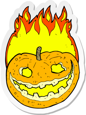 Bir insan tarafından çizilmiş bir balkabağı çıkartması.