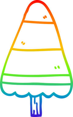 gökkuşağı gradyan çizgisi bir insan tarafından çizilmiş bir karikatür noel ağacı