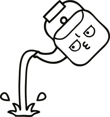 Bir insan tarafından çizilen çaydanlığın çizgi çizimi