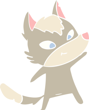 Bir insan tarafından çizilmiş düz renkli çizgi film kurdu.