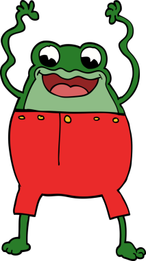 Bir insan tarafından çizilmiş karalama kurbağası.