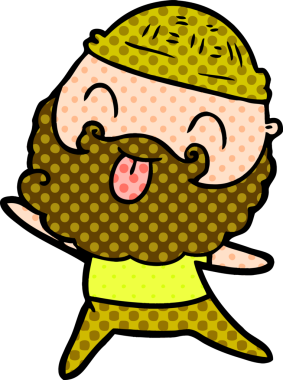 Bir insan tarafından çizilmiş sakallı bir adam.