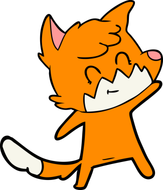 Bir insan tarafından çizilmiş çizgi film dostu tilki.