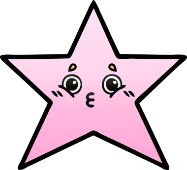 Bir insan tarafından çizilmiş yıldız balığının gölgeli karikatürü