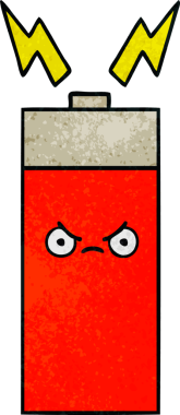 Bir insanın çizdiği pilin retro grunge desen karikatürü