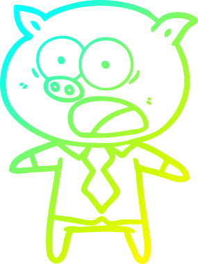 Bir insan tarafından çizilmiş bağıran domuz çizgi filmi çizimi.